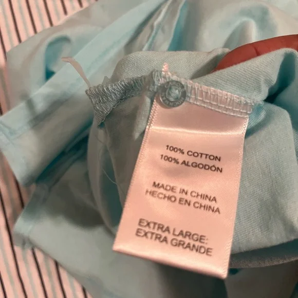 Like New. Carole Hochman Aqua Blue Tank & Blue White Striped Shorts Pajama Set. - Picture 13 of 14